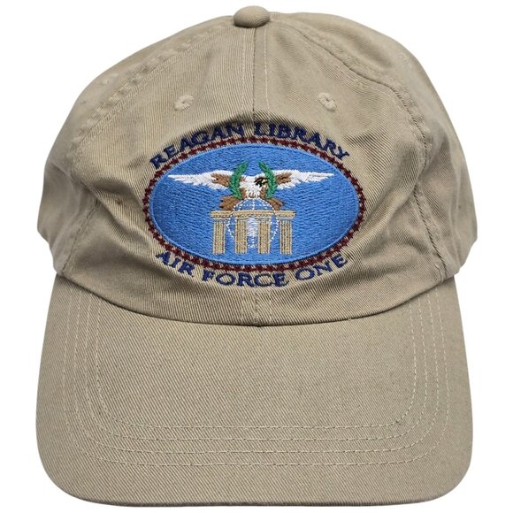 Navy Command Caps Other - Reagan Library Air Force One Embroidered Khaki Adjustable Baseball Cap